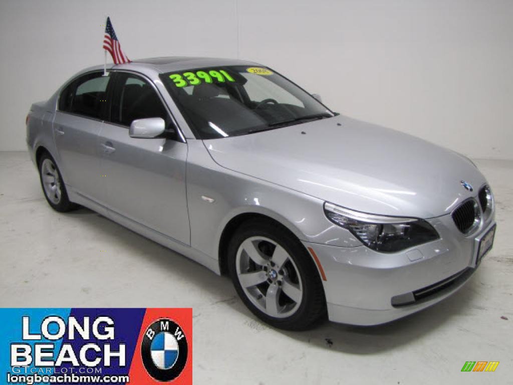 2008 5 Series 528i Sedan - Titanium Silver Metallic / Black photo #1