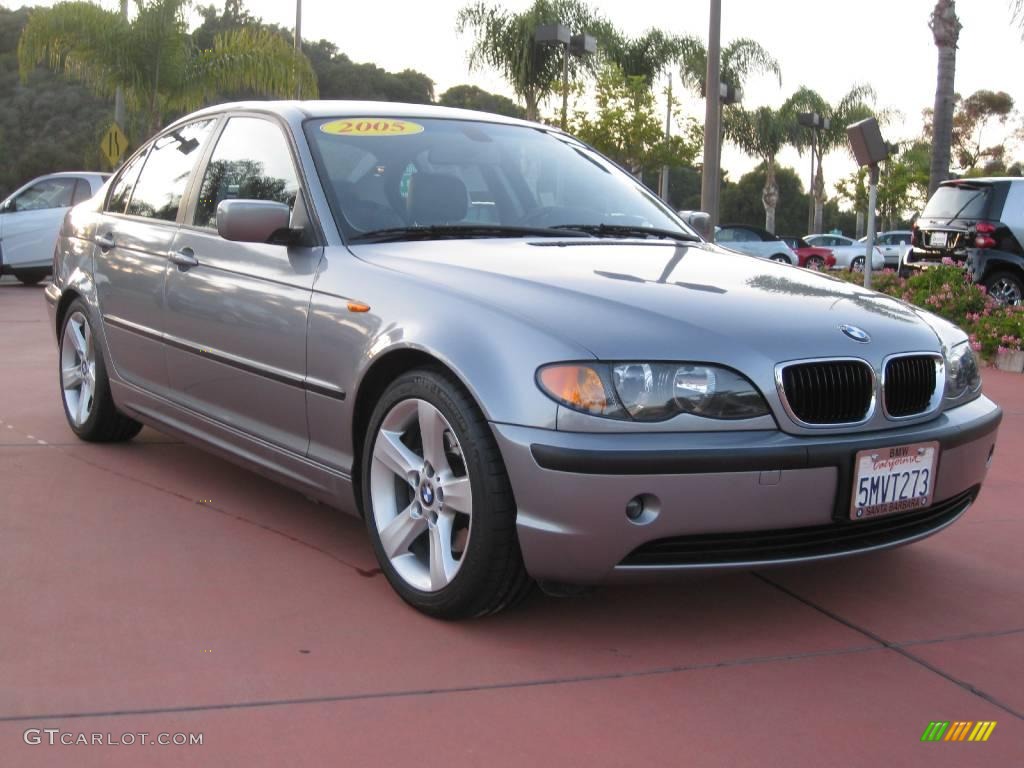 2005 3 Series 325i Sedan - Silver Grey Metallic / Black photo #1