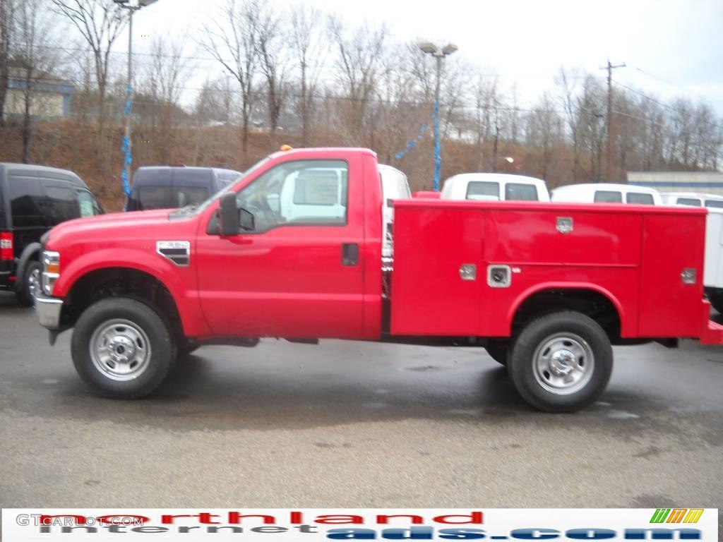 2010 F350 Super Duty XL Regular Cab 4x4 Chassis - Vermillion Red / Medium Stone photo #1