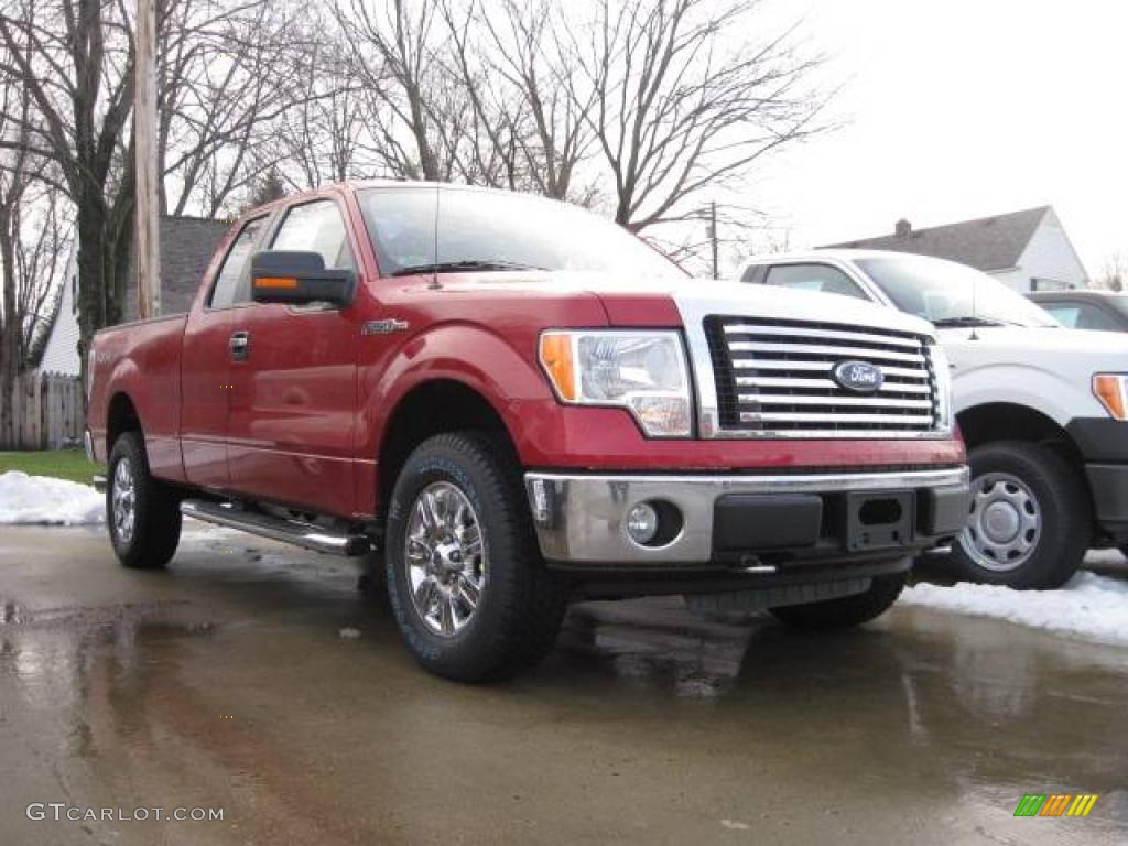 2010 F150 XLT SuperCab 4x4 - Red Candy Metallic / Tan photo #3