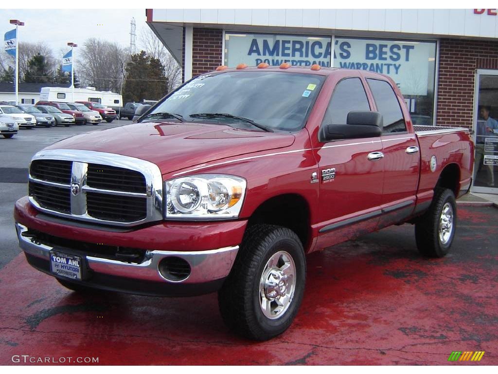 2007 Ram 2500 Big Horn Edition Quad Cab 4x4 - Inferno Red Crystal Pearl / Medium Slate Gray photo #1