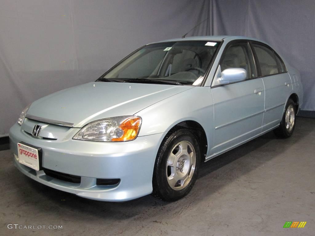 2003 Civic Hybrid Sedan - Opal Silver Blue Metallic / Ivory photo #1