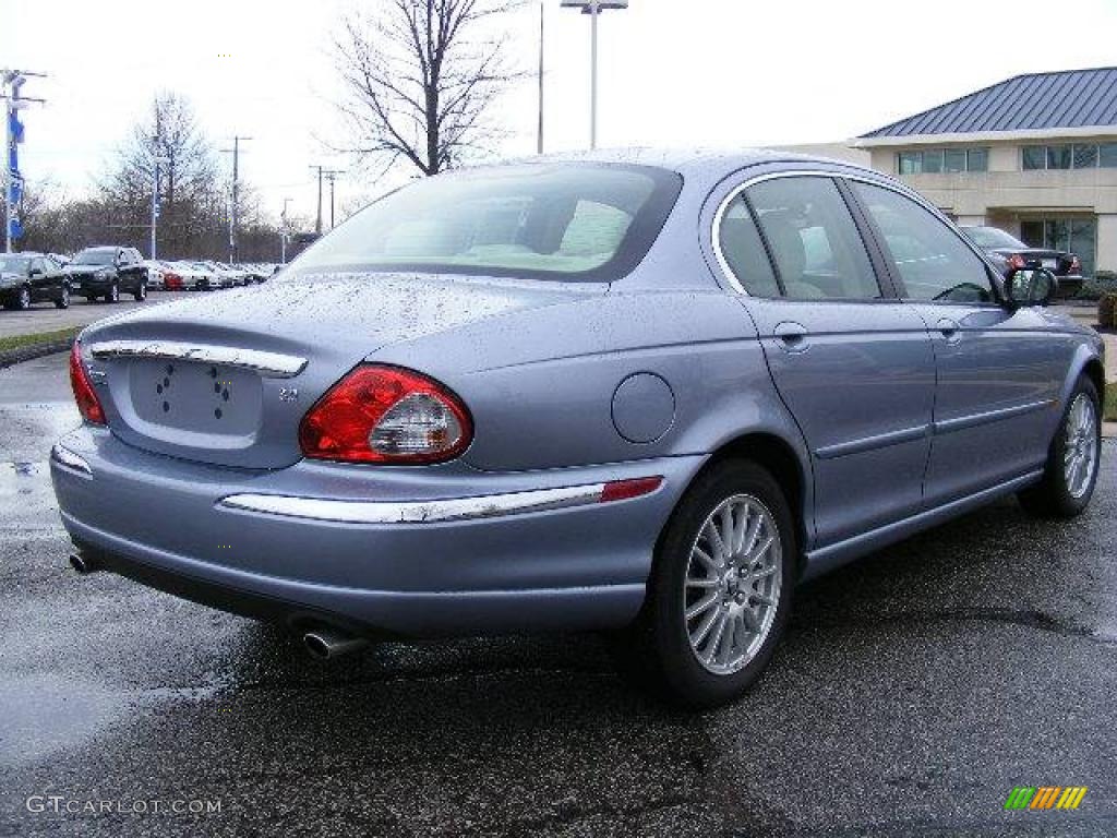 2008 X-Type 3.0 Sedan - Glacier Blue Metallic / Ivory photo #5