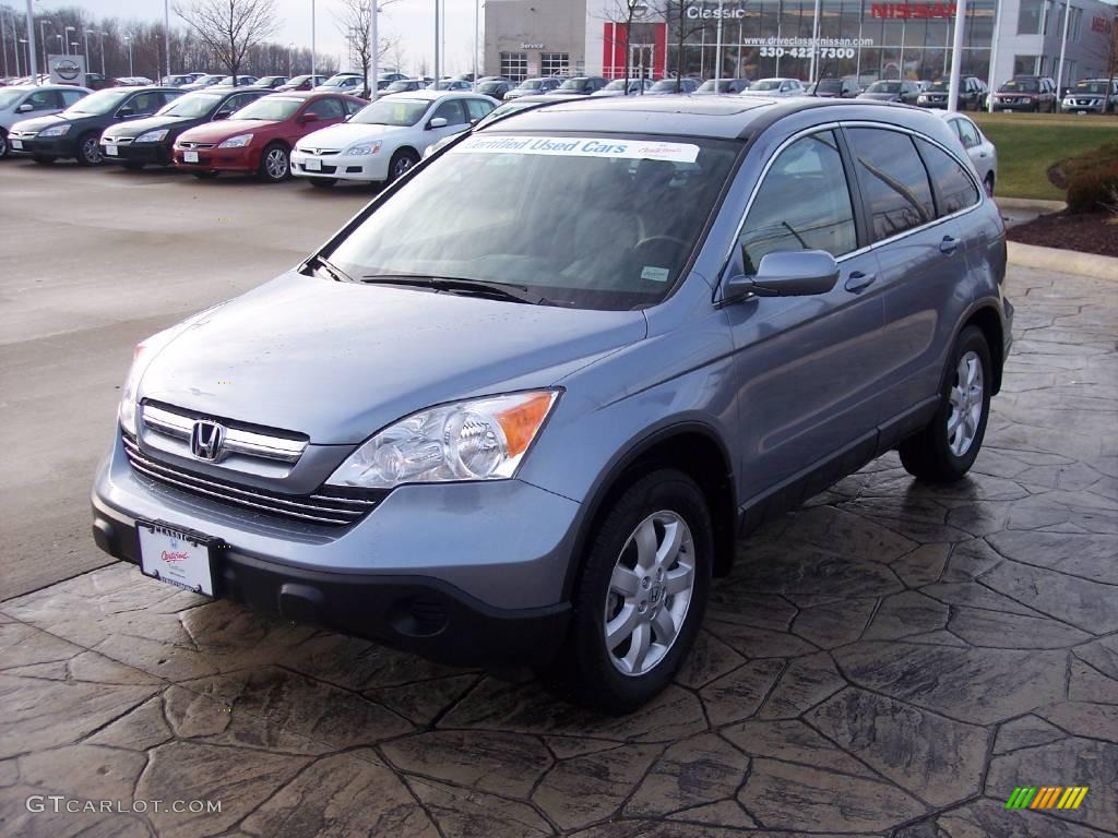 2008 CR-V EX-L 4WD - Glacier Blue Metallic / Gray photo #2