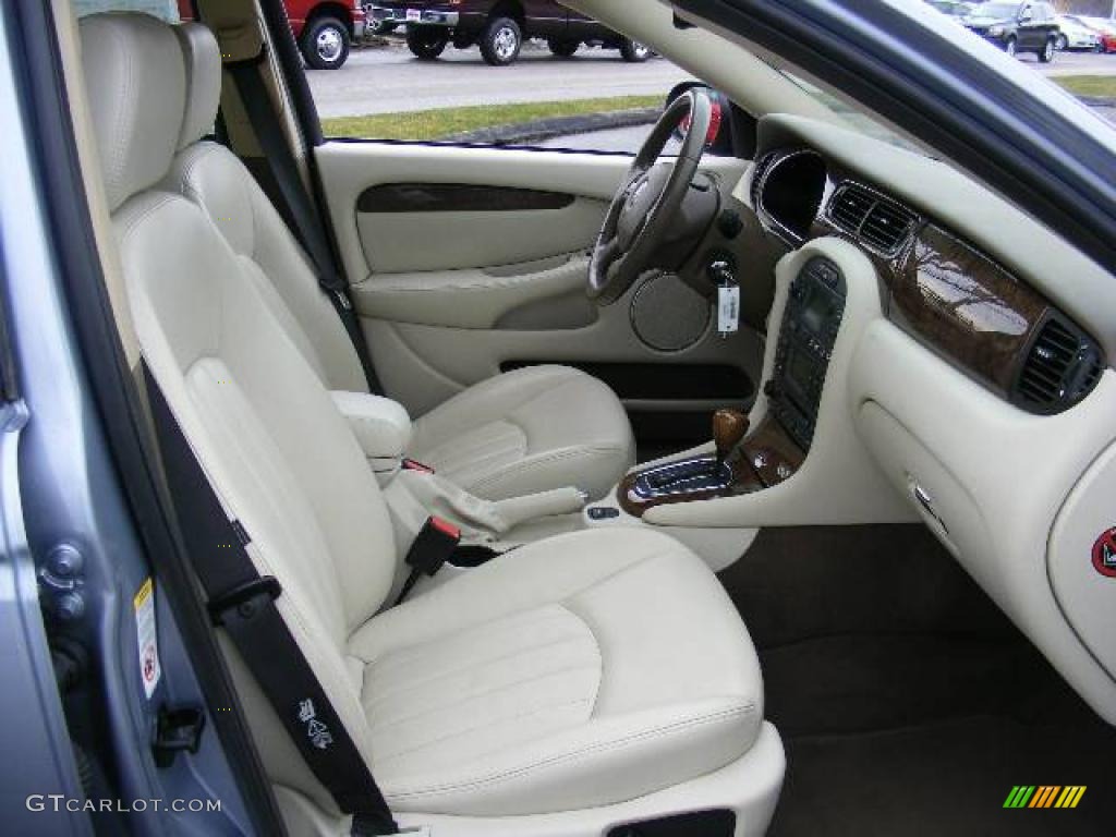 2008 X-Type 3.0 Sedan - Glacier Blue Metallic / Ivory photo #13