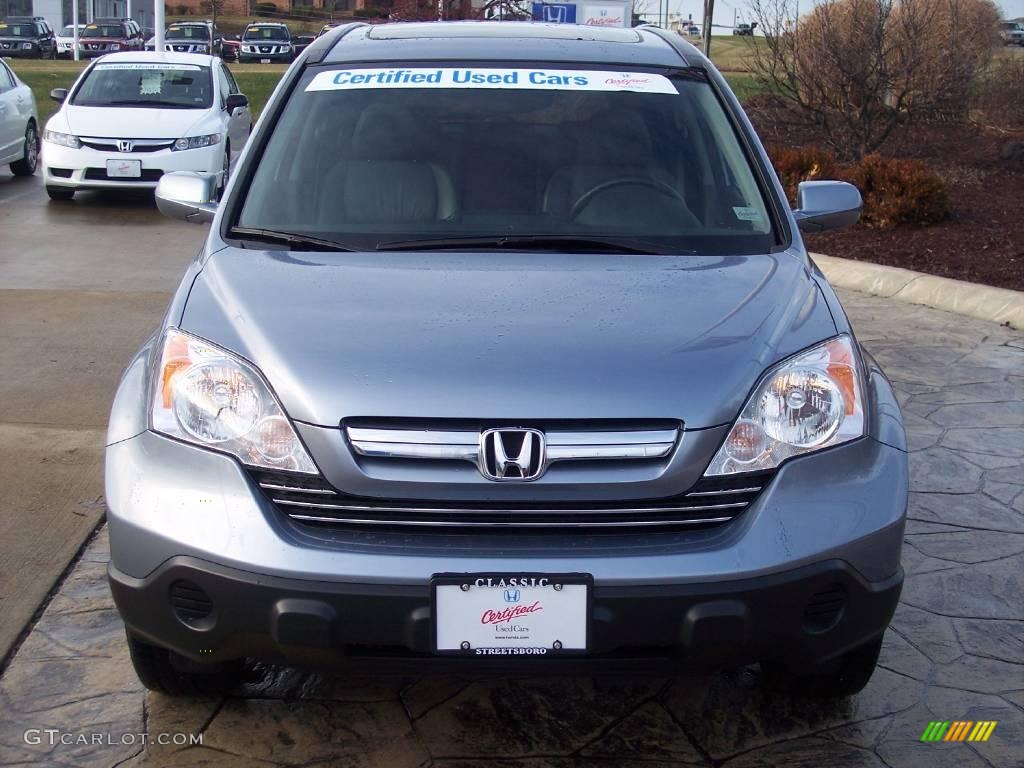 2008 CR-V EX-L 4WD - Glacier Blue Metallic / Gray photo #5