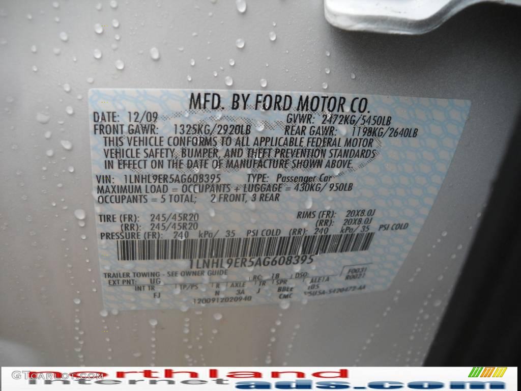 2010 MKS AWD - White Platinum Metallic Tri-Coat / Light Camel/Olive Ash photo #9