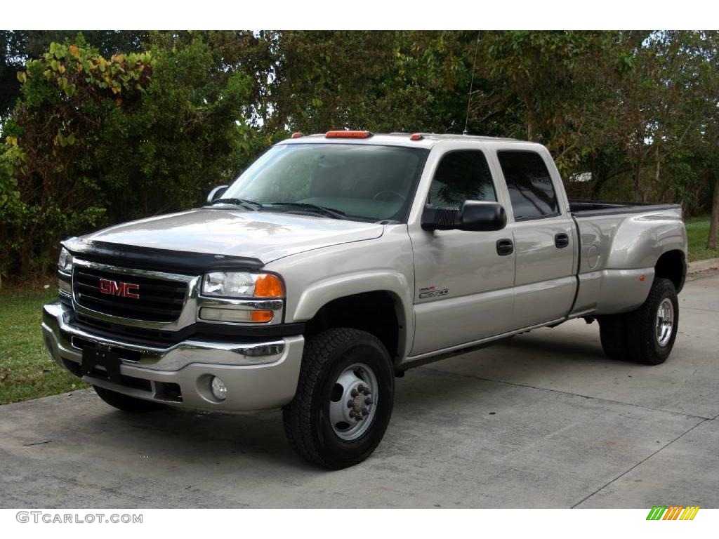 2005 Sierra 3500 SLT Crew Cab 4x4 Dually - Silver Birch Metallic / Dark Pewter photo #1