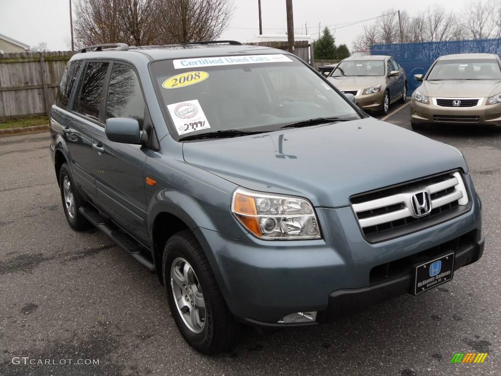 2008 Pilot EX-L 4WD - Steel Blue Metallic / Gray photo #5