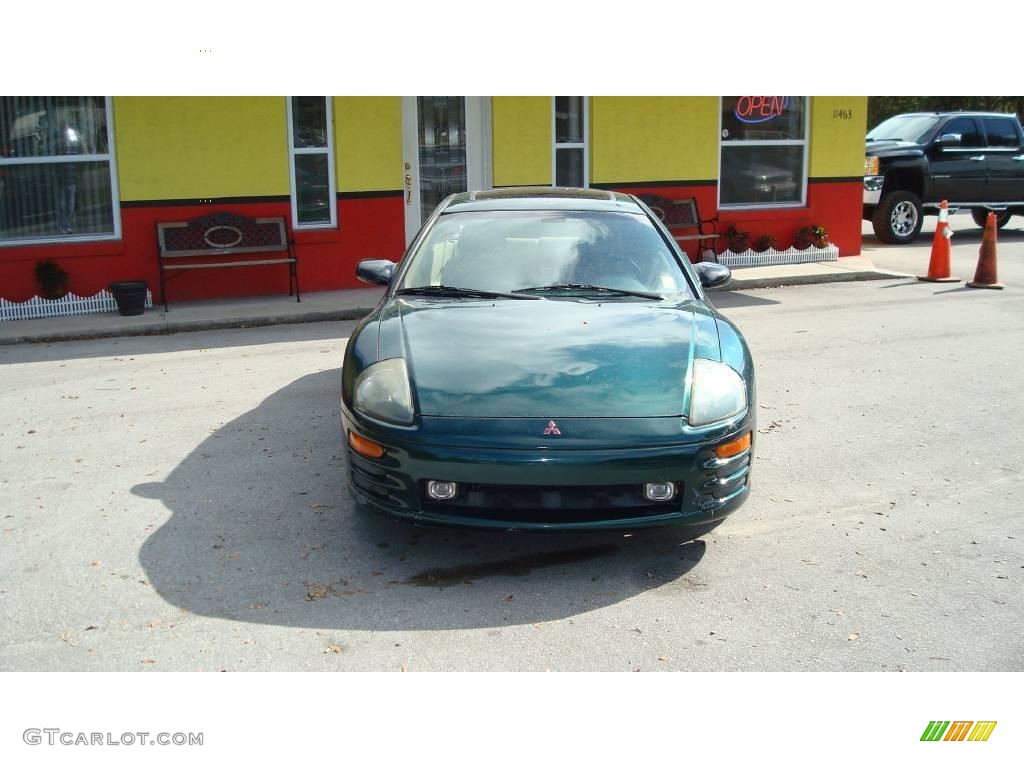 2001 Eclipse GT Coupe - Sherwood Green Pearl / Beige photo #2