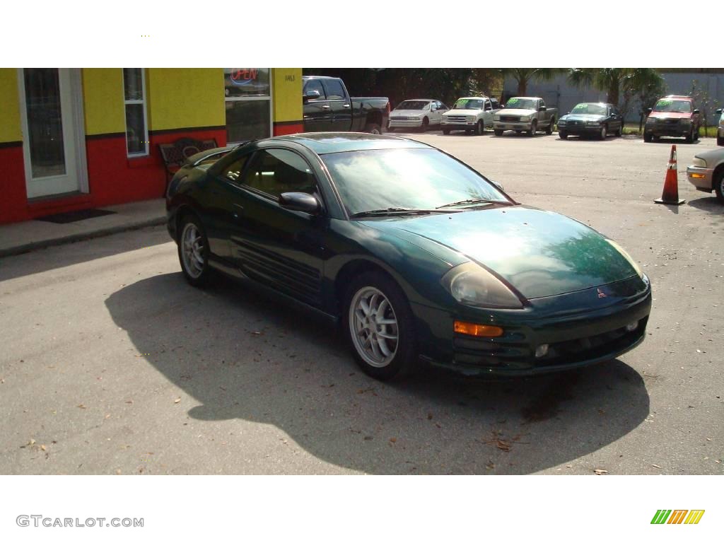 2001 Eclipse GT Coupe - Sherwood Green Pearl / Beige photo #3