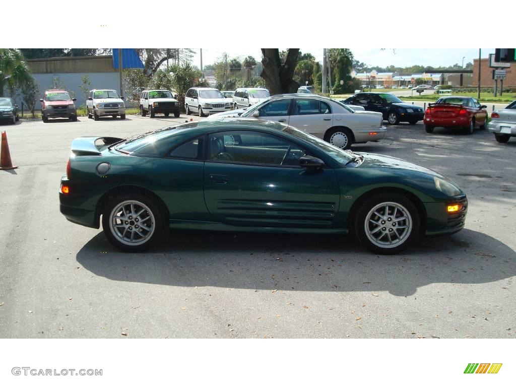 2001 Eclipse GT Coupe - Sherwood Green Pearl / Beige photo #4