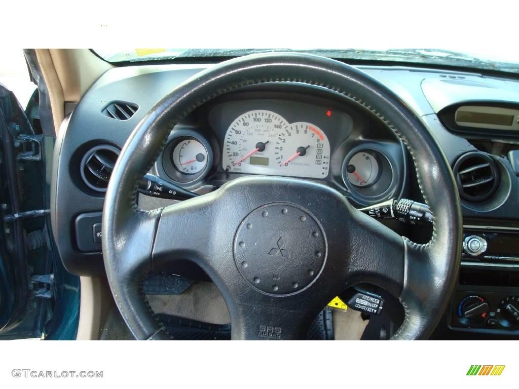 2001 Eclipse GT Coupe - Sherwood Green Pearl / Beige photo #11