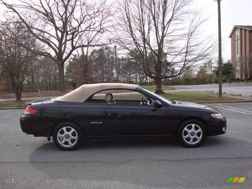 2001 Solara SLE V6 Convertible - Black Sand Pearl / Ivory photo #7