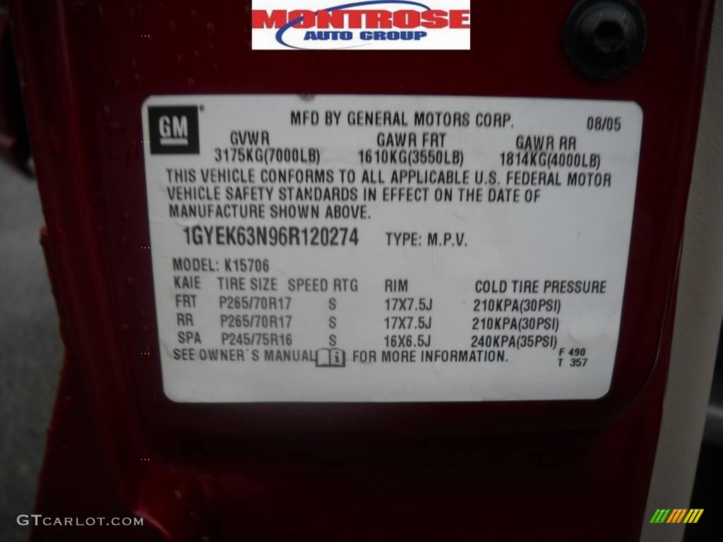 2006 Escalade AWD - Red E / Shale photo #11