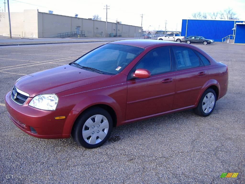 2007 Forenza Sedan - Fusion Red Metallic / Grey photo #1