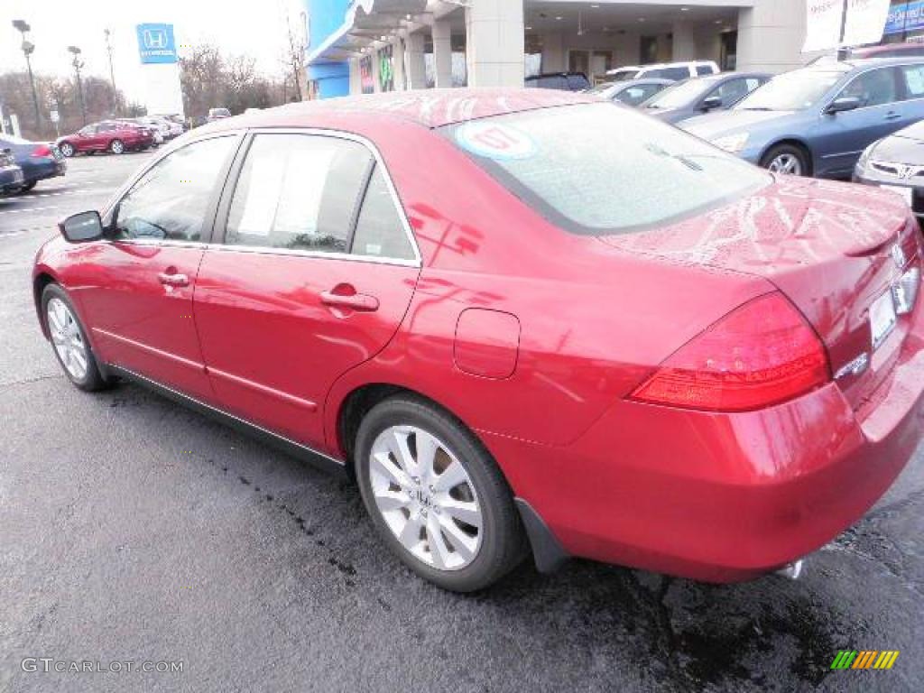 2007 Accord SE V6 Sedan - Moroccan Red Pearl / Gray photo #2