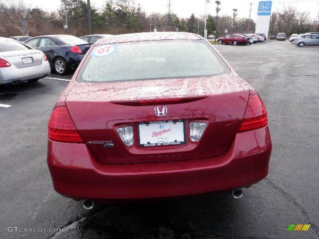 2007 Accord SE V6 Sedan - Moroccan Red Pearl / Gray photo #3