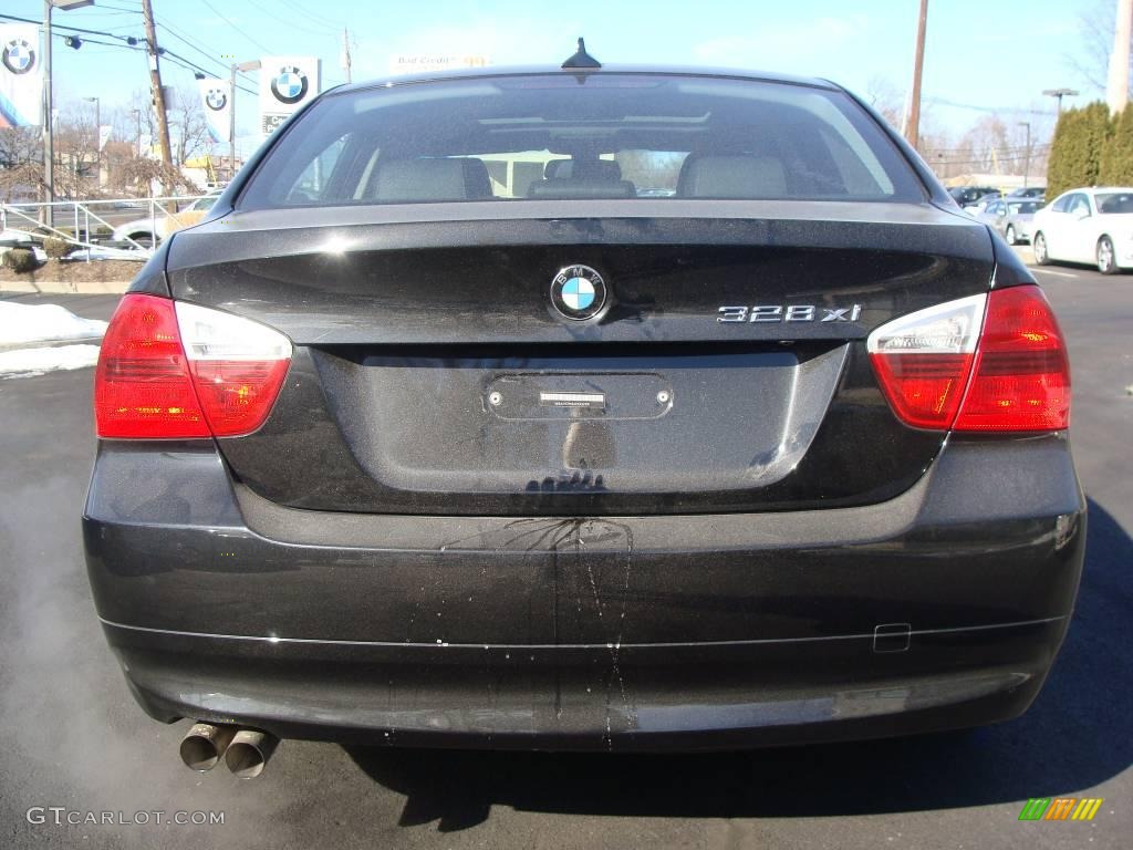 2007 3 Series 328xi Sedan - Jet Black / Black photo #5