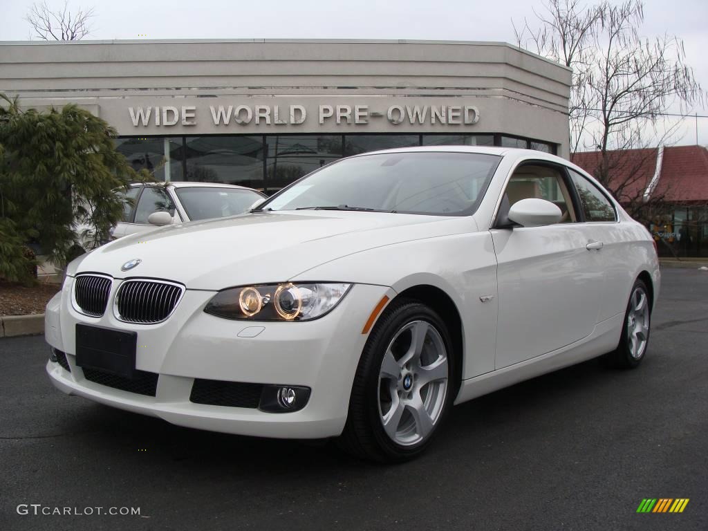 2007 3 Series 328xi Coupe - Alpine White / Cream Beige photo #1