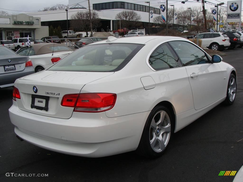 2007 3 Series 328xi Coupe - Alpine White / Cream Beige photo #4