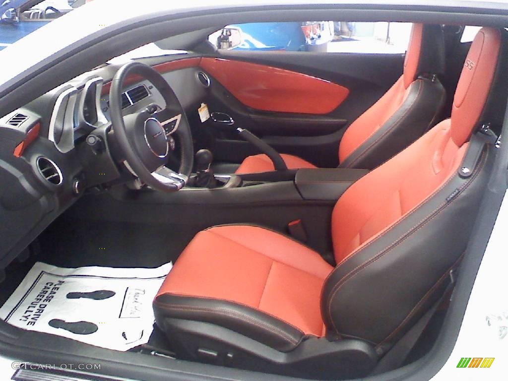 2010 Camaro SS/RS Coupe - Summit White / Black/Inferno Orange photo #6