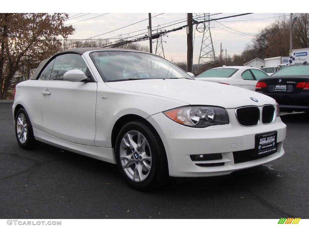 2008 1 Series 128i Convertible - Alpine White / Taupe photo #3