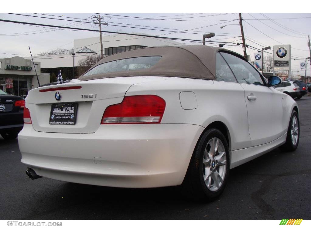 2008 1 Series 128i Convertible - Alpine White / Taupe photo #4