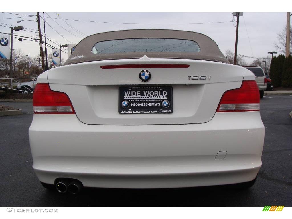 2008 1 Series 128i Convertible - Alpine White / Taupe photo #5