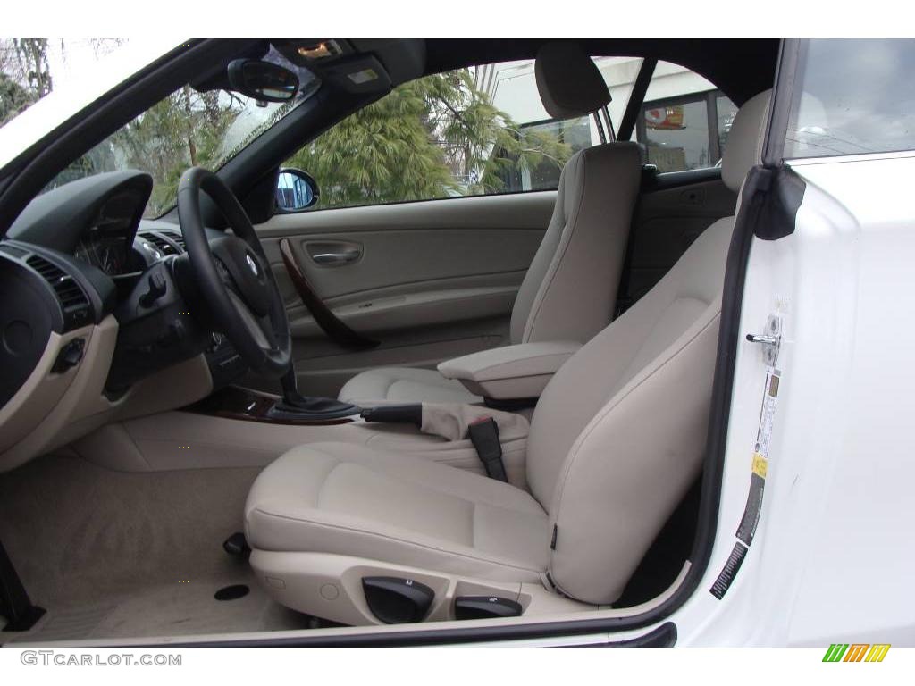 2008 1 Series 128i Convertible - Alpine White / Taupe photo #7