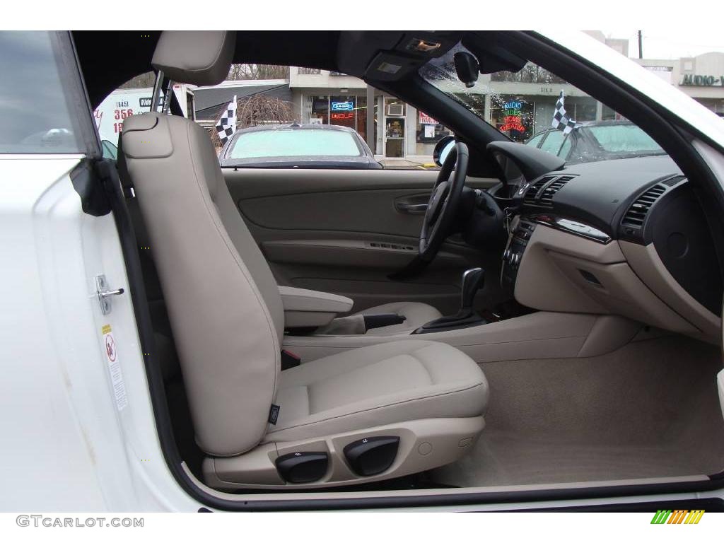2008 1 Series 128i Convertible - Alpine White / Taupe photo #8