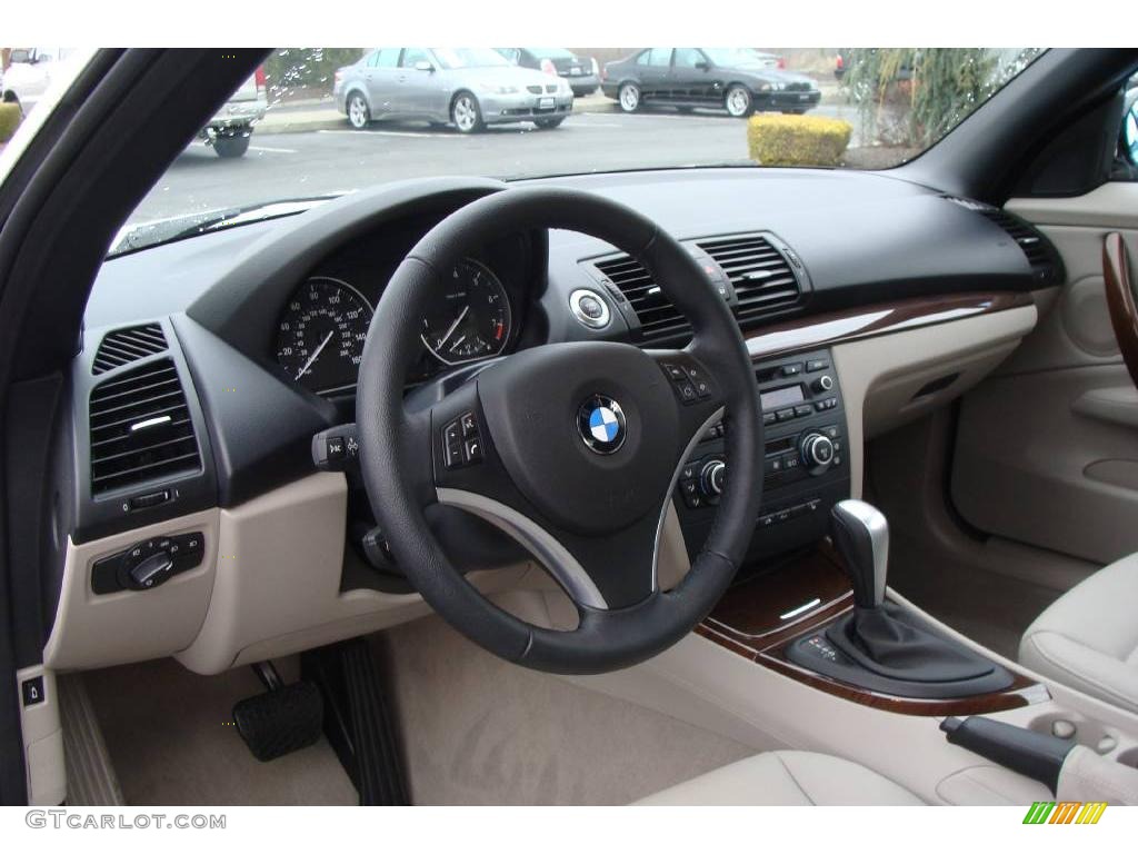 2008 1 Series 128i Convertible - Alpine White / Taupe photo #11