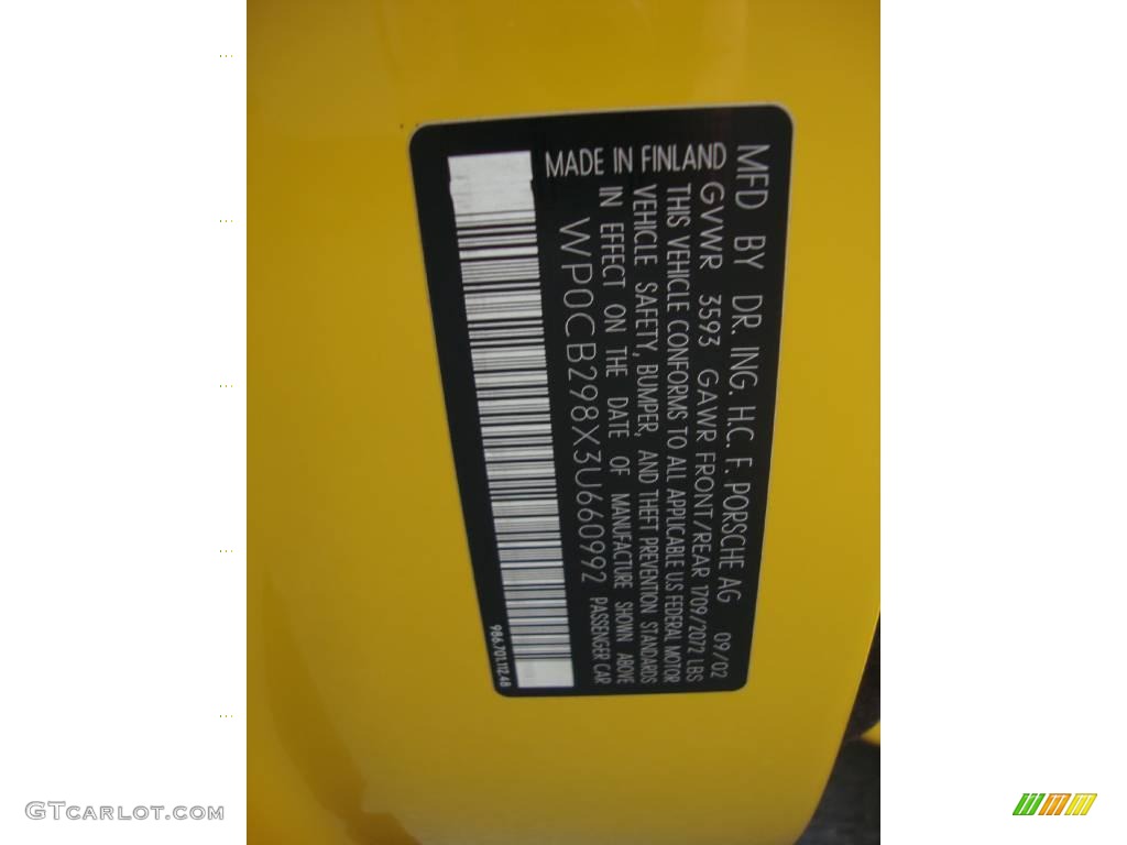 2003 Boxster S - Speed Yellow / Black photo #36