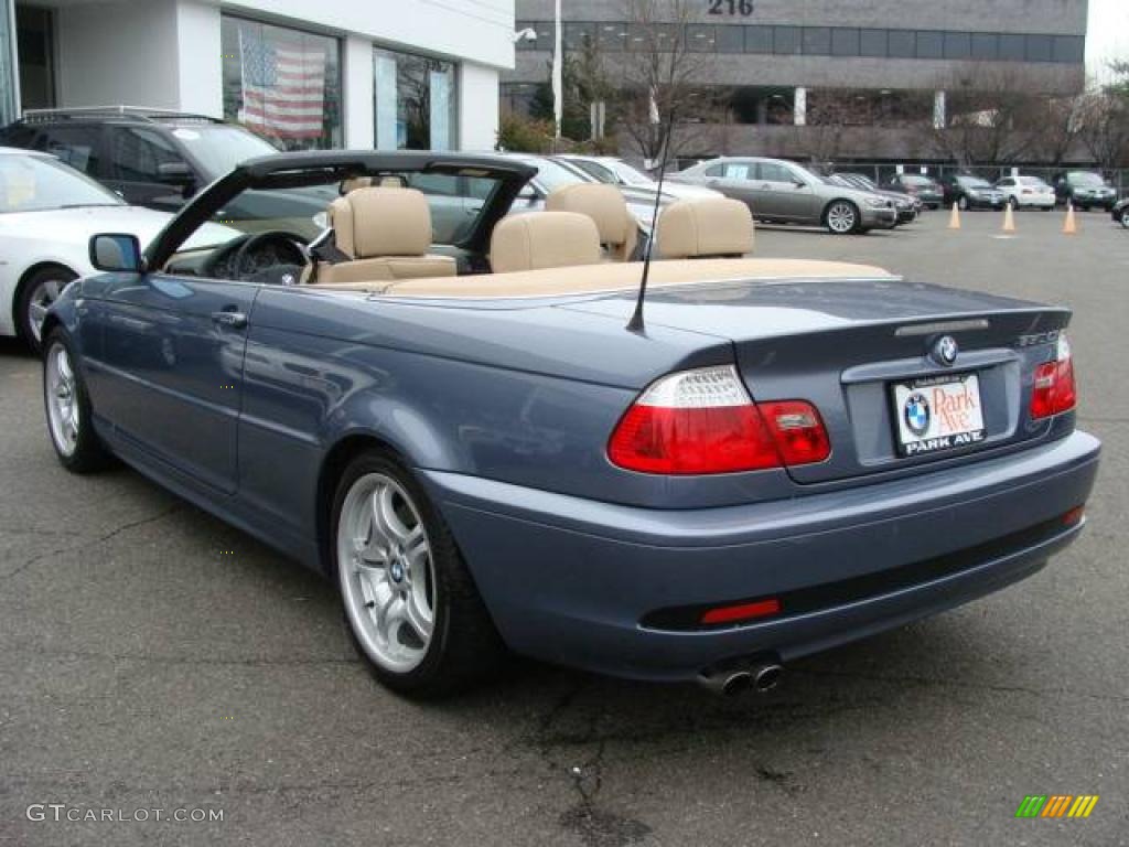 2004 3 Series 330i Convertible - Steel Blue Metallic / Sand photo #10