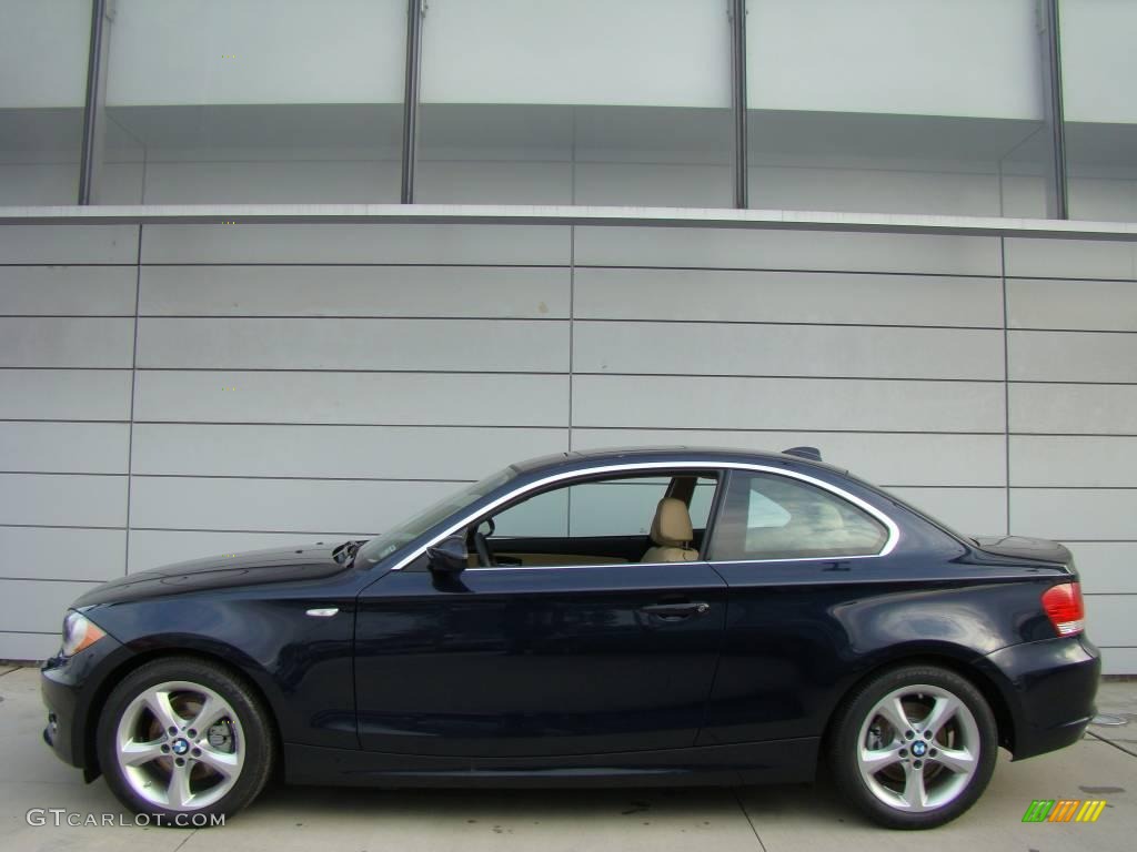 2009 1 Series 128i Coupe - Monaco Blue Metallic / Savanna Beige/Black Boston Leather photo #3