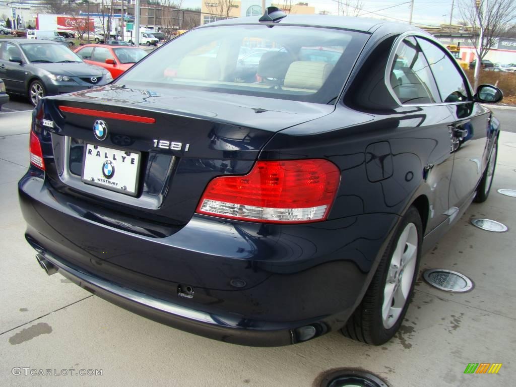 2009 1 Series 128i Coupe - Monaco Blue Metallic / Savanna Beige/Black Boston Leather photo #5