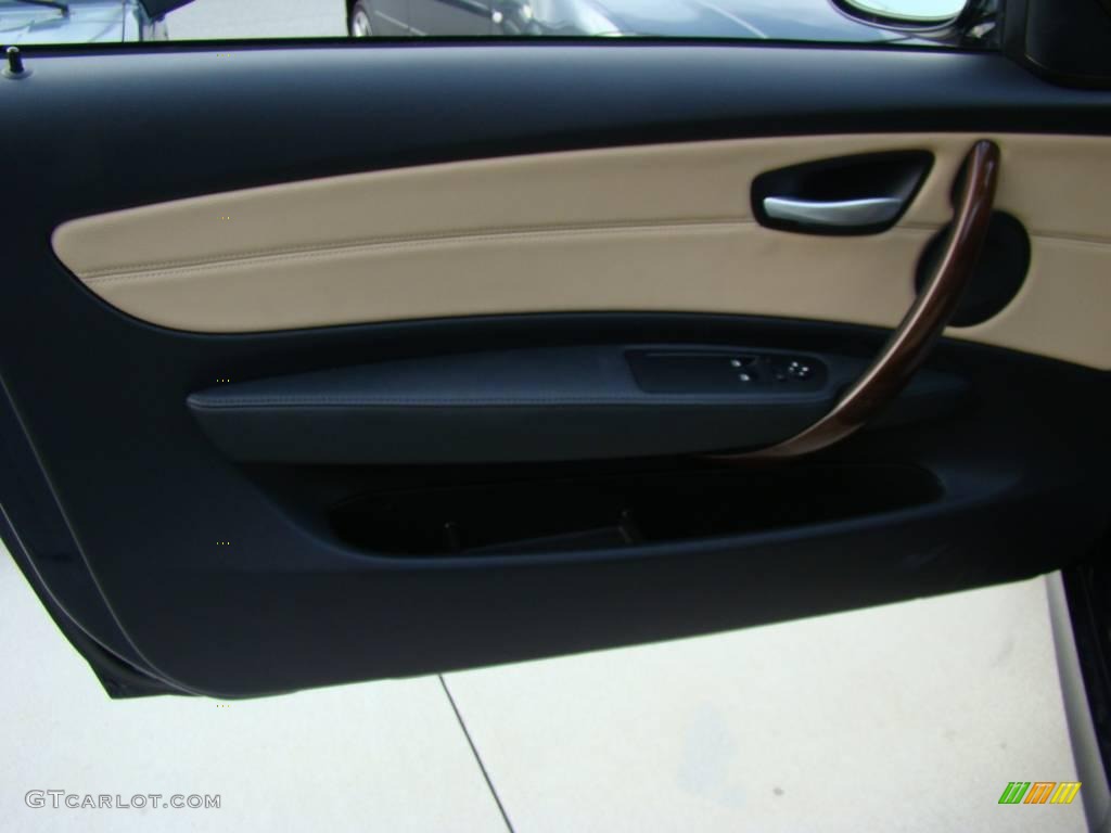 2009 1 Series 128i Coupe - Monaco Blue Metallic / Savanna Beige/Black Boston Leather photo #7