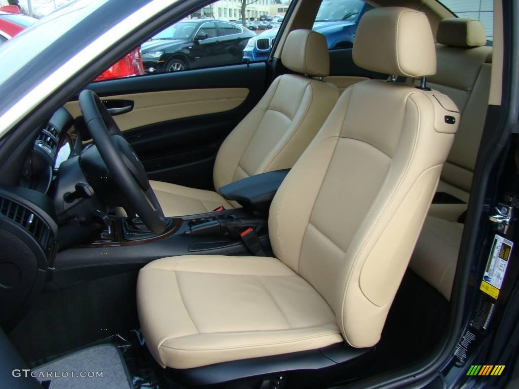 2009 1 Series 128i Coupe - Monaco Blue Metallic / Savanna Beige/Black Boston Leather photo #8