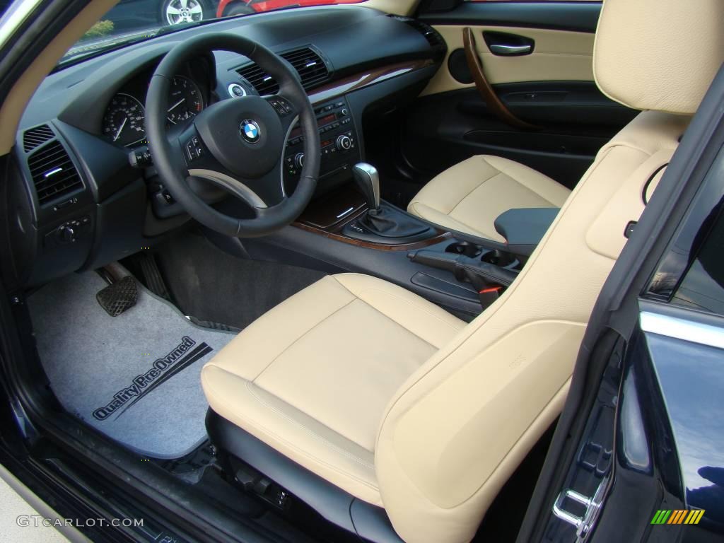 2009 1 Series 128i Coupe - Monaco Blue Metallic / Savanna Beige/Black Boston Leather photo #10