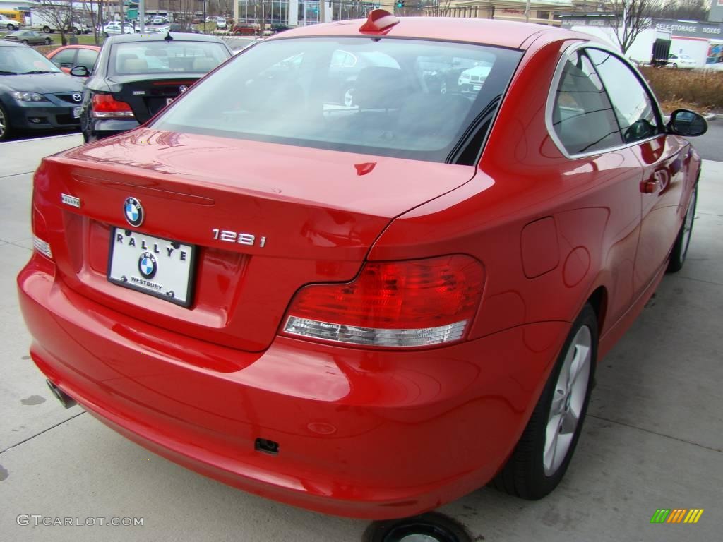 2009 1 Series 128i Coupe - Crimson Red / Black photo #5