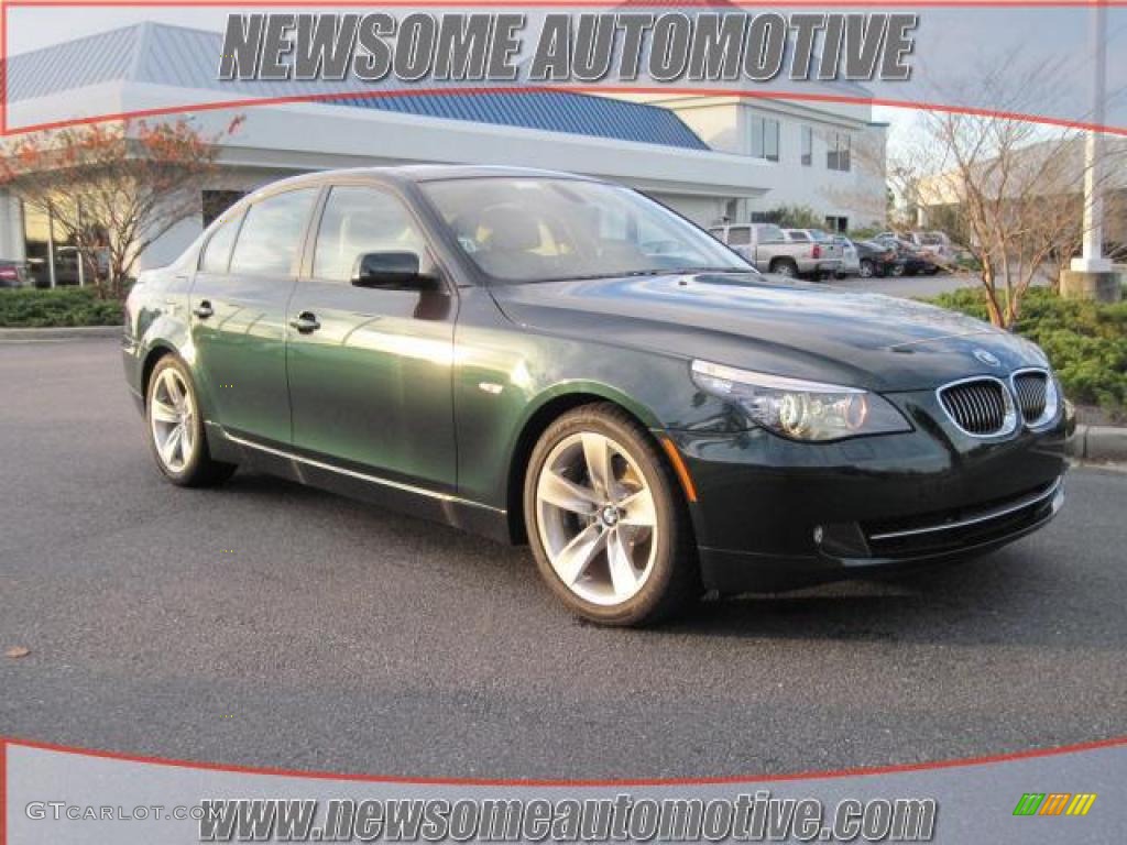 2010 5 Series 528i Sedan - Deep Green Metallic / Cream Beige photo #1