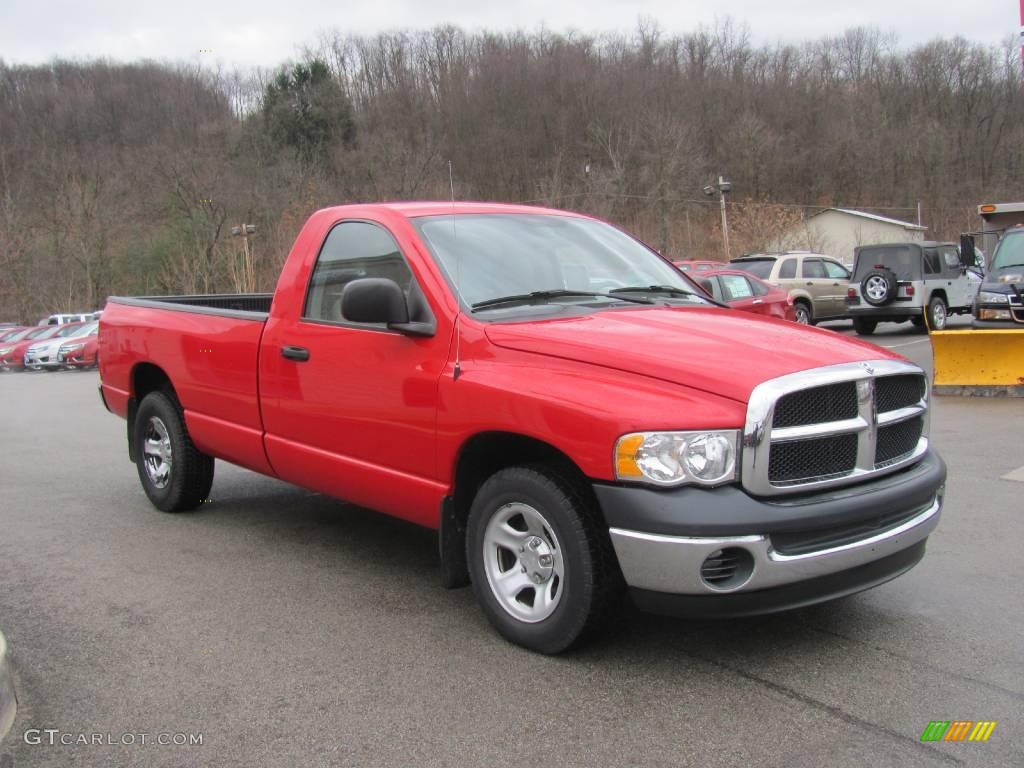 2003 Ram 1500 ST Regular Cab - Flame Red / Taupe photo #4