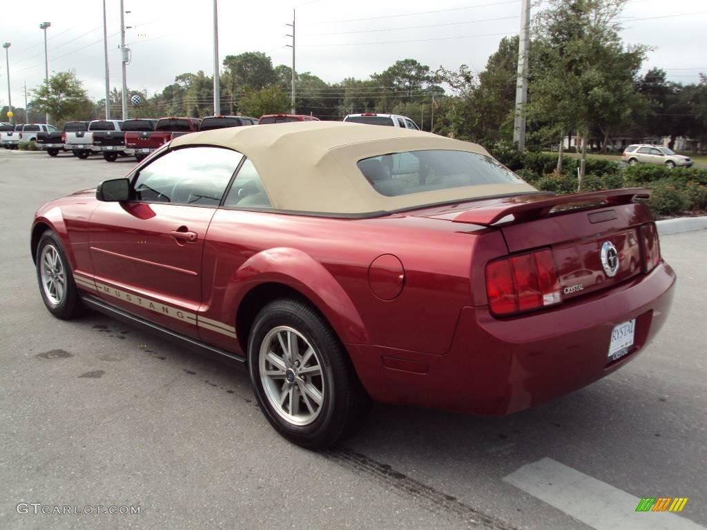 2005 Mustang V6 Premium Convertible - Redfire Metallic / Medium Parchment photo #3