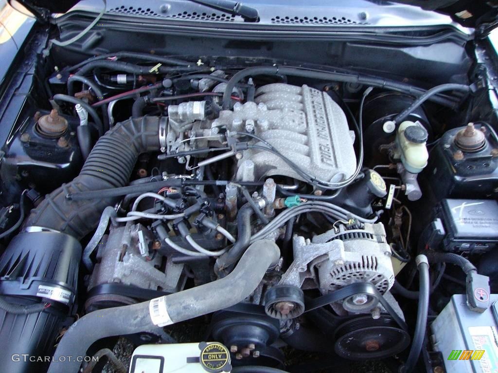 1997 Mustang V6 Coupe - Black / Saddle photo #13