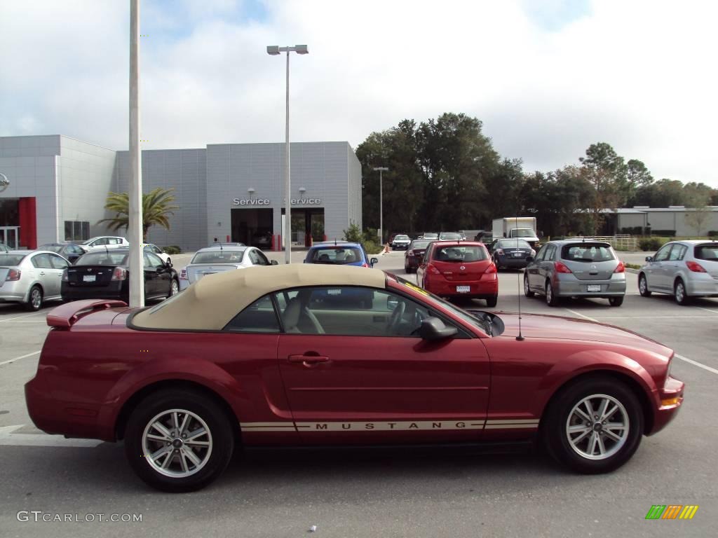 2005 Mustang V6 Premium Convertible - Redfire Metallic / Medium Parchment photo #9