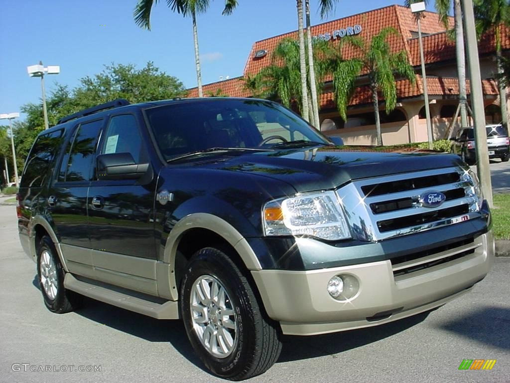 2009 Expedition King Ranch - Stone Green Metallic / Charcoal Black/Chaparral Leather photo #1