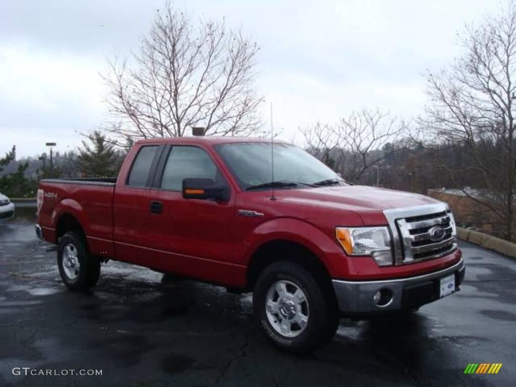 2010 F150 XLT SuperCab 4x4 - Red Candy Metallic / Medium Stone photo #1