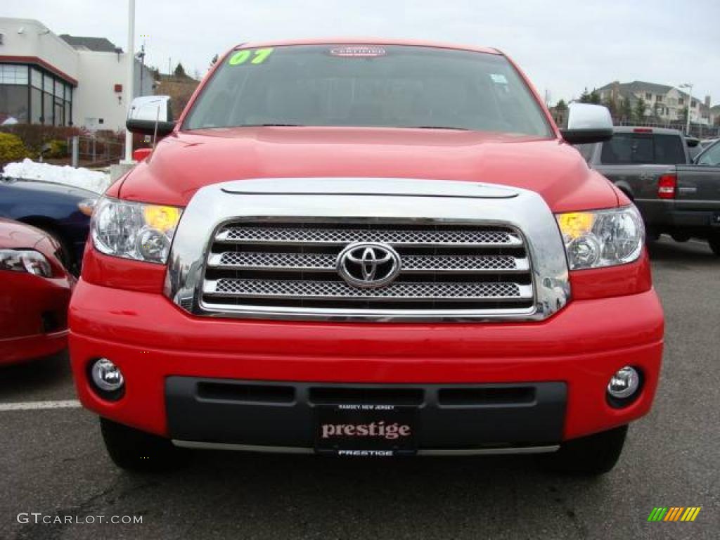 2007 Tundra Limited CrewMax 4x4 - Radiant Red / Beige photo #2