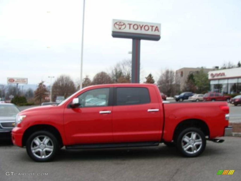 2007 Tundra Limited CrewMax 4x4 - Radiant Red / Beige photo #3