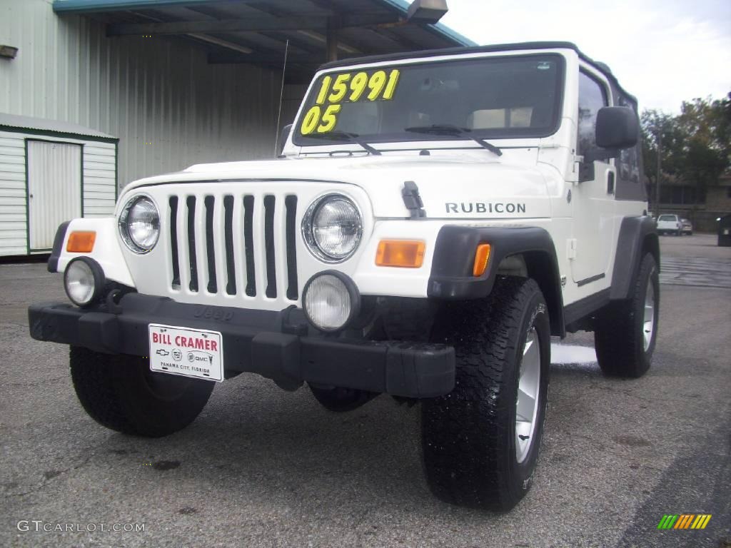 2005 Wrangler Rubicon 4x4 - Stone White / Khaki photo #2